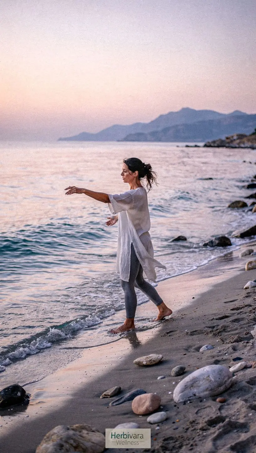 Μια όμορφη τοπία με ελαιώνες και βότανα στη Μεσόγειο.